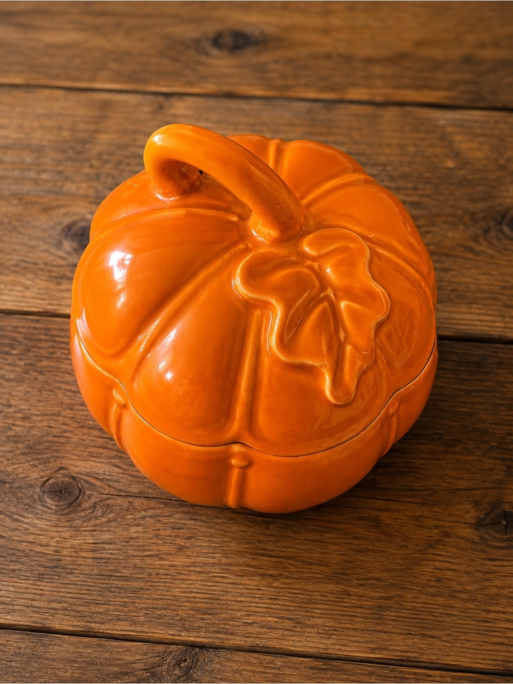 Princess House Orange Pumpkin Candy Dish with Lid